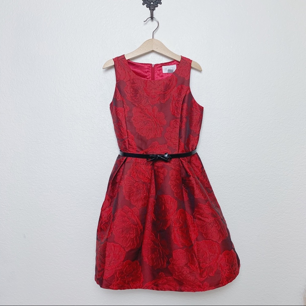 THE CHILDREN’S PLACE Brocade Rose Dress, Size 8